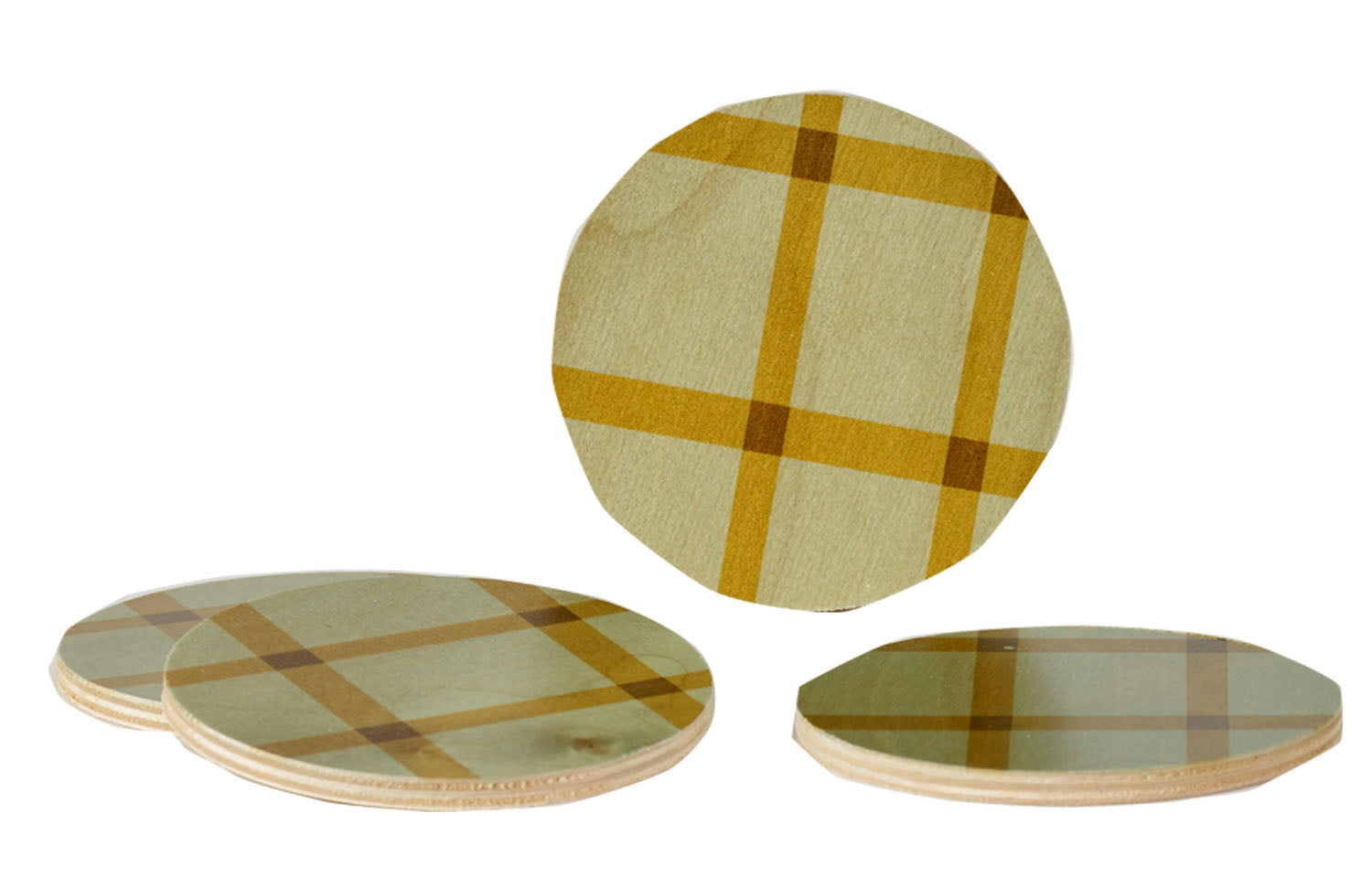 grid mint coasters, set of four