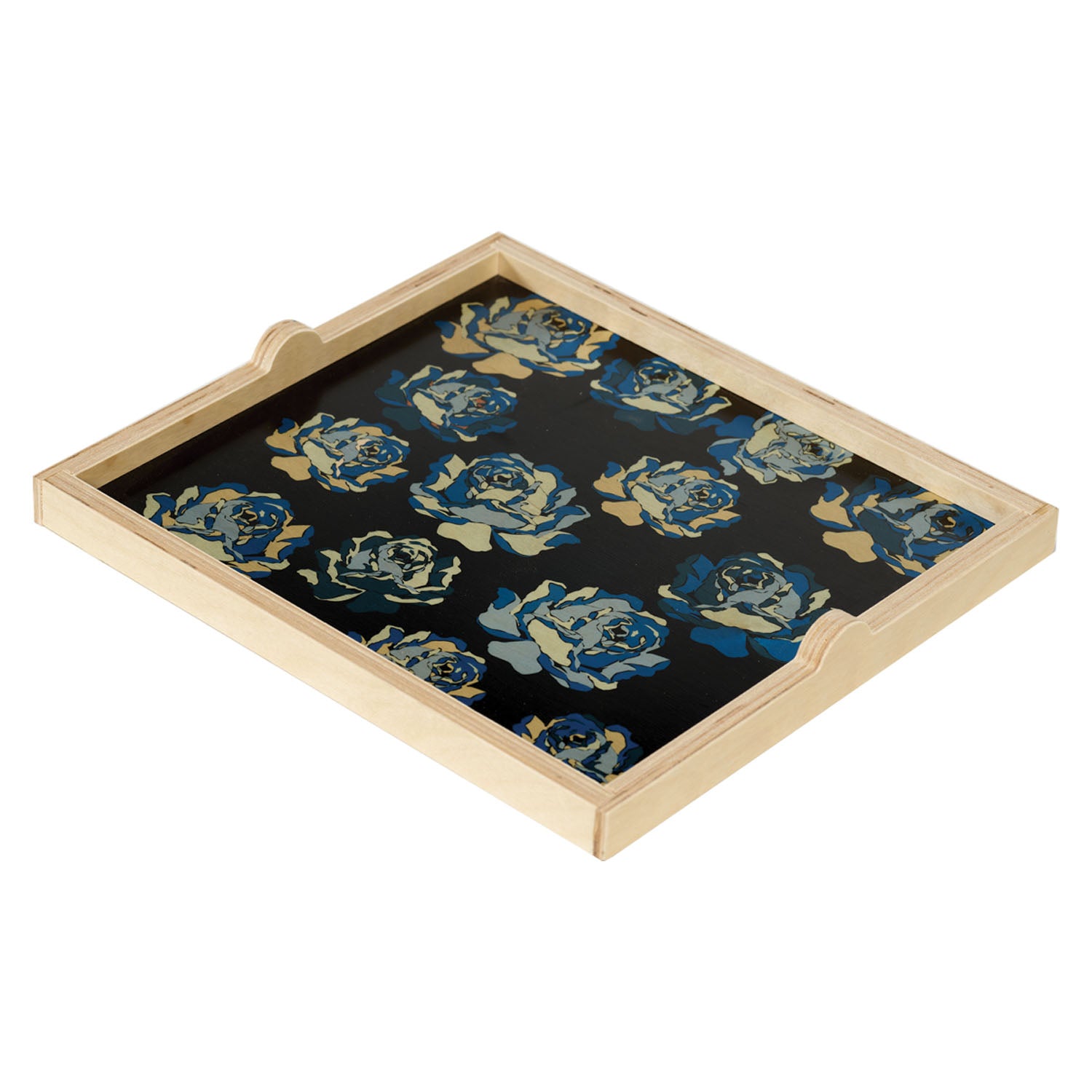 Rose Blue Square Tray