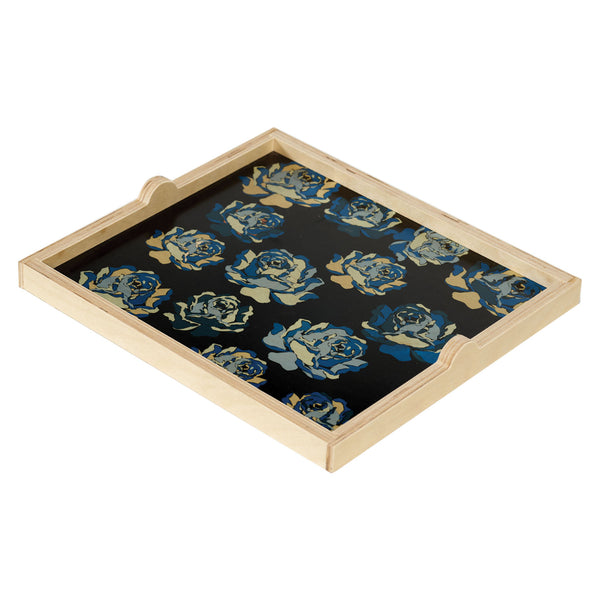 Rose Blue Square Tray