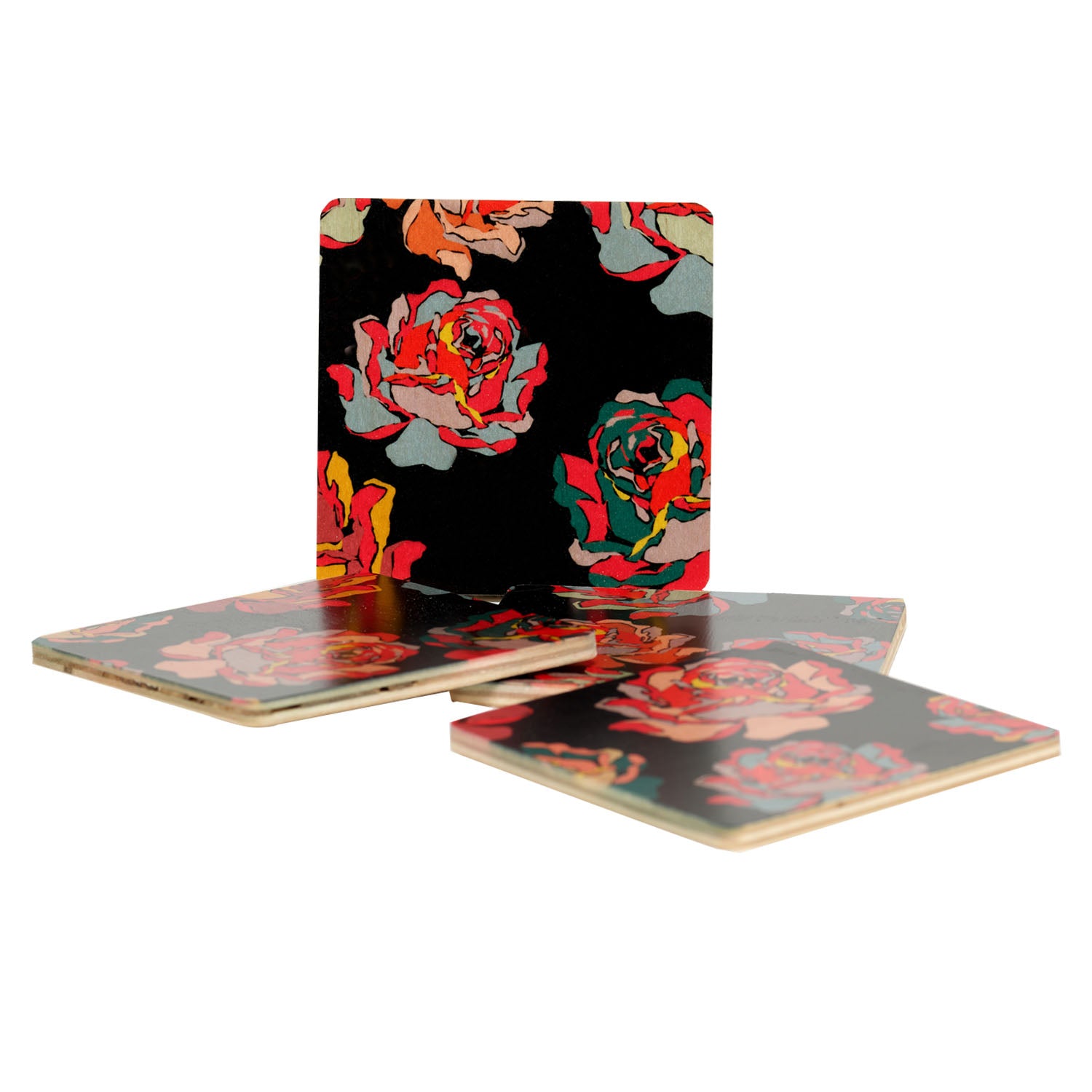 Rose Pink Coasters, set of Four